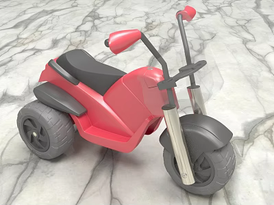 Red Electric Toy Motorcycle for Kids with Sturdy Wheels and Comfortable Seat 3d model