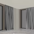 Light Gray Curtains In Modern Living Room With Large Windows Natural Light And Green View