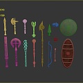 Cold weapons Sword Sword Sword Sword Axe Hook Fork Spear Trident Melee Weapon Military 3d model