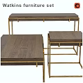 Modern Dining Table Collection With Wooden Tabletop And Metal Frame Design