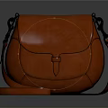 Orange Leather Crossbody Bag With Flap Design And Adjustable Shoulder Strap