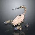 Mechanical Biological Inspired Character With Scorpion Tail Weapon And Wheeled Arms