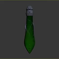 Mythical Weapon With Green Blade Silver Hilt Dragon Head And Coiled Design
