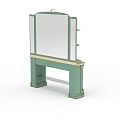 Vintage Green Bathroom Vanity Set with Double Sinks Mirror and Storage Cabinets