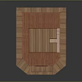 Western Style Wooden Saloon Building Model With Veranda Wooden Floor And Red Trim