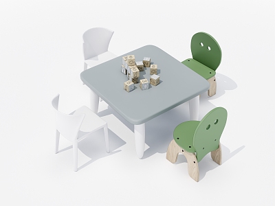 Modern Children's Table and Chair Children's Table and Chair Combination 3d model