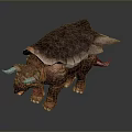 Ankylosaurus Dinosaur With Brown Body Thick Armored Shell And Horned Head