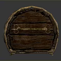 Vintage Wooden Storage Chest With Decorative Metal Straps And Clasp