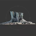 Artistic Wood And Stone Tree Stump Sculpture With Detailed Intricate Root Structure Design