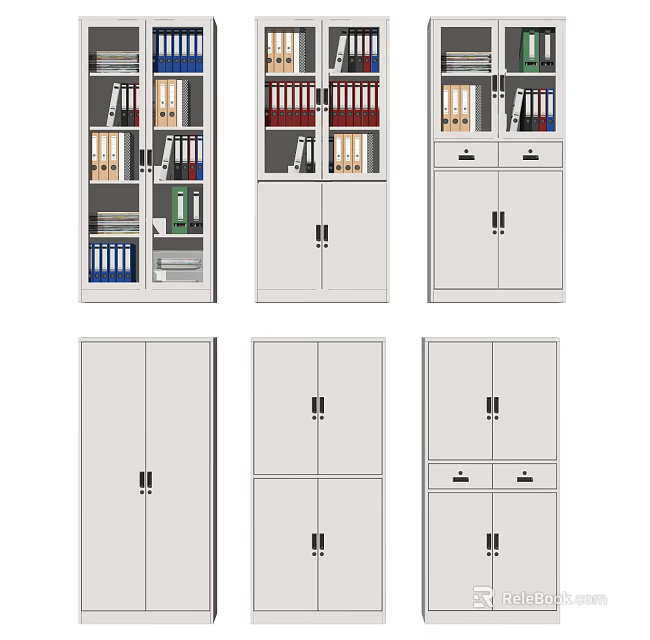 Different Styles Of Modern Bookcase With Shelves Drawers And Storage Solutions 3d model 