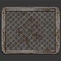 Vintage Metal Grid Decorative Ornament Set With Rustic Texture And Reflective Surface 3d model