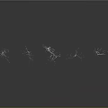 Abstract Multiple Lightning Bolts Display With Clear Reflections On Gray Background 3d model