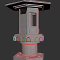 Traditional Stone Outdoor Light With Pagoda Style Top And Illuminated Glass Panel