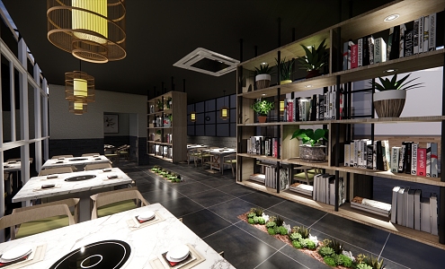 New Chinese Hot Pot Restaurant Shopping Mall Restaurant 3d model