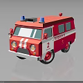 Red and White Toy Ambulance with Blue Emergency Lights and Number 2