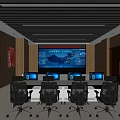 modern monitoring room 3d model