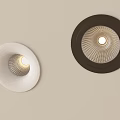 Modern Recessed Downlights White and Black Mounted on Beige Wall Interior Lighting