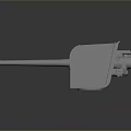 Military Weapon 3D Rendering With Long Barrel Square Mount Wheeled Base And Mechanical Structure