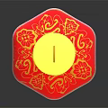 Traditional Chinese Red Lantern With Yellow Patterns For Home Furniture Decor