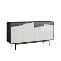 Modern Black Wooden Decorative Cabinet With Sleek Design And Metal Legs