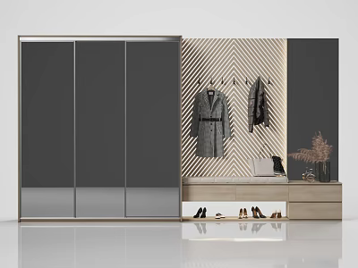Modern Shoe Cabinet Wardrobe Combination 3d model
