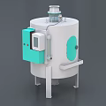Cylindrical Industrial Equipment With White Green Body Control Panel And Top Unit