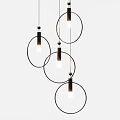 Modern Chandeliers with Geometric Shapes Metal Frames and Glass Elements Design 3d model