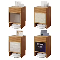 Wooden Entryway Side Cabinet with Robot Vacuum Storage and Various Panel Designs