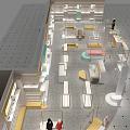 Modern Clothing Store Interior With Display Racks Shelves And Retail Layout