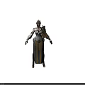 Game And Movie Character With White Gold Fitted Outfit And Armored Design Details