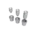 Silver Metal Industrial Components With Various Shapes And Hollow Cylindrical Designs