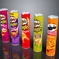 Various Tasty Pringles Potato Chips Cans with Different Flavors