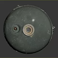 Vintage Green Gas Cylinder With Worn Surface Rusty Bottom And Label