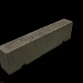 Gray Rectangular Concrete Block With Rough Surface For Industrial Construction Applications 3d model