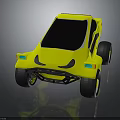 Yellow Futuristic Concept Car With Unique Design Black Glass Windows And Stylish Wheels