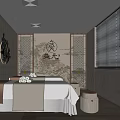 Elegant Hair and Beauty Salon Treatment Room With Warm Lighting Decorative Painting And Comfortable Treatment Bed
