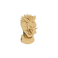 Exquisite Golden Boar Head Sculpture Featuring Detailed Carving on Elegant Pedestal