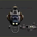Futuristic Space Aeronautics Helicopter With Sleigh Style Landing Gear And Sci Fi Design