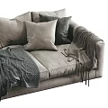 Modern fabric multi-person sofa 3d model
