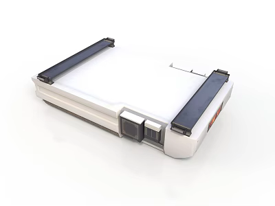 White Flatbed Electronic Scanner Appliance With Modern Black Side Panels 3d model