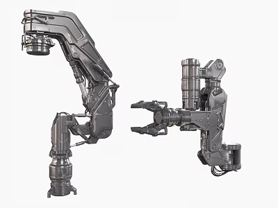 Smart Machines Featuring Robotic Arms With Flexible Joints And Gripping Mechanisms 3d model