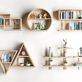 Modern Wall Shelf Wall Decorative Bookcase Bookshelf Decorative Wall Cabinet Wall Hanging Bookcase Hanging Bookcase Top Wall Creative Art Bookcase Modeling Bookcase 3d model