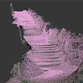 Natural Stone Stairs in Outdoor Setting with Lush Greenery and Weathered Steps
