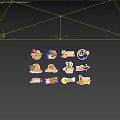 Colorful Traditional Mid-Autumn Festival Stickers with Mooncake Rabbit and Moon Elements