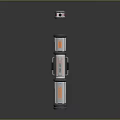 Modern Vertical Cylindrical Structure With Orange Stripes Top Device And Control Panel
