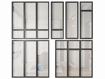 Modern windows Aluminum alloy window combination 3d model