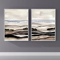 Abstract Painting Diptych With Geometric Shapes Neutral Tones Textured Modern Art Wall Decor