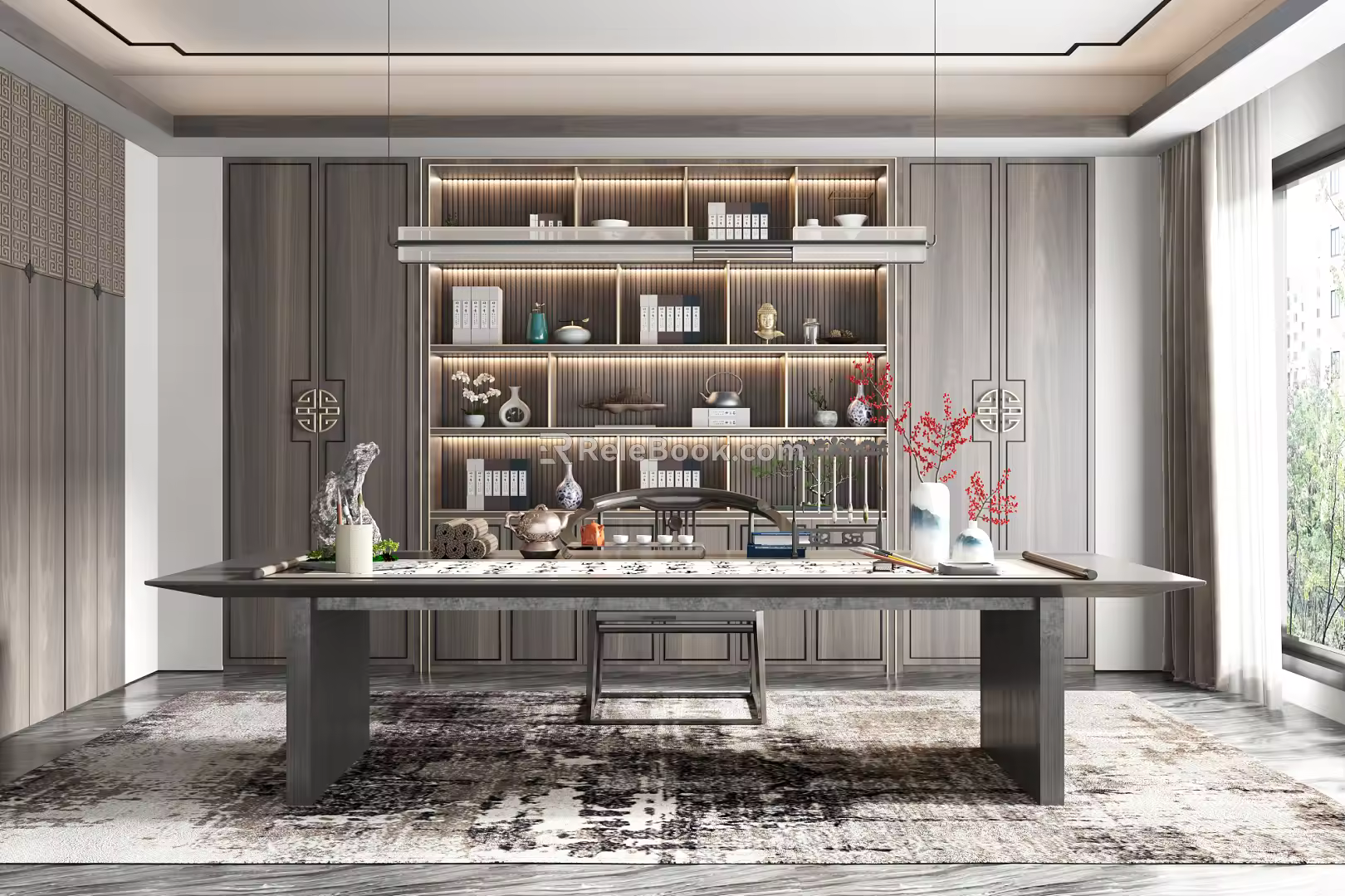 New Chinese Style Study 3d model