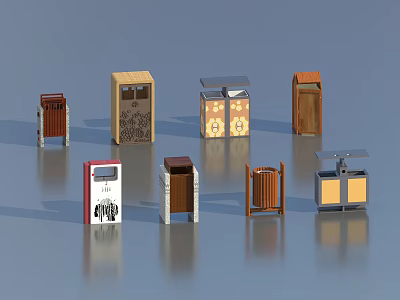 New Chinese trash can 3d model