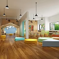 Modern kindergarten third floor multi-functional 3d model